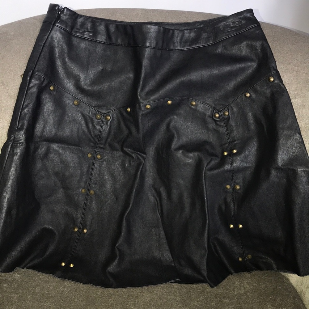Studded faux leather skirt